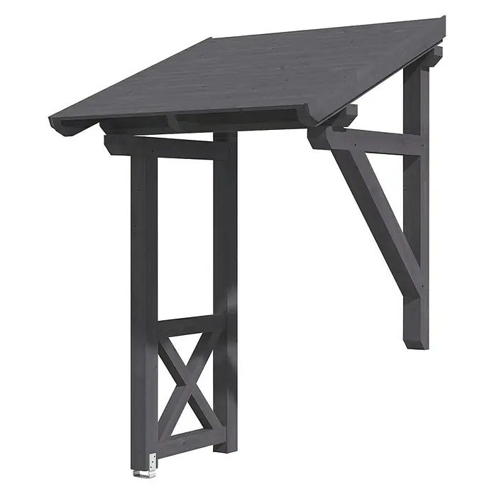 Skan Holz Pultvordach Potsdam 3176 x 156 x 208 cm, Schiefergrau