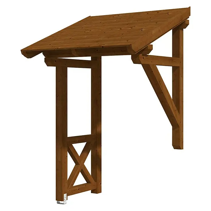 Skan Holz Pultvordach Potsdam 3176 x 156 x 208 cm, Nussbaum