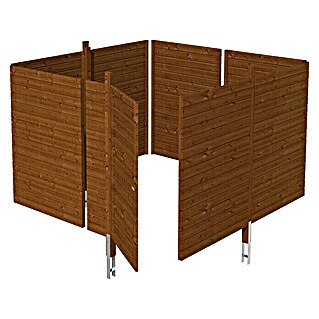 Skan Holz Carport-Abstellraum C2 (Passend für: Skan Holz Carports mit Durchfahrtsbreite bis 291 cm, Nussbaum)