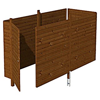 Skan Holz Carport-Abstellraum C3 (Passend für: Skan Holz Carports mit Durchfahrtsbreite bis 355 cm, Nussbaum)