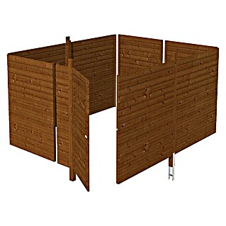 Skan Holz Carport-Abstellraum C4 (Passend für: Skan Holz Carports mit Durchfahrtsbreite bis 355 cm, Nussbaum)