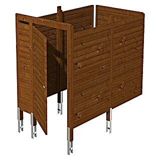 Skan Holz Carport-Abstellraum C7 (Passend für: Skan Holz Carports mit Durchfahrtsbreite bis 550 cm, Nussbaum)