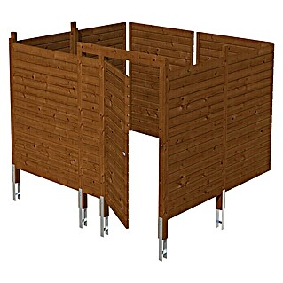 Skan Holz Carport-Abstellraum C8 (Passend für: Skan Holz Carports mit Durchfahrtsbreite bis 550 cm, Nussbaum)