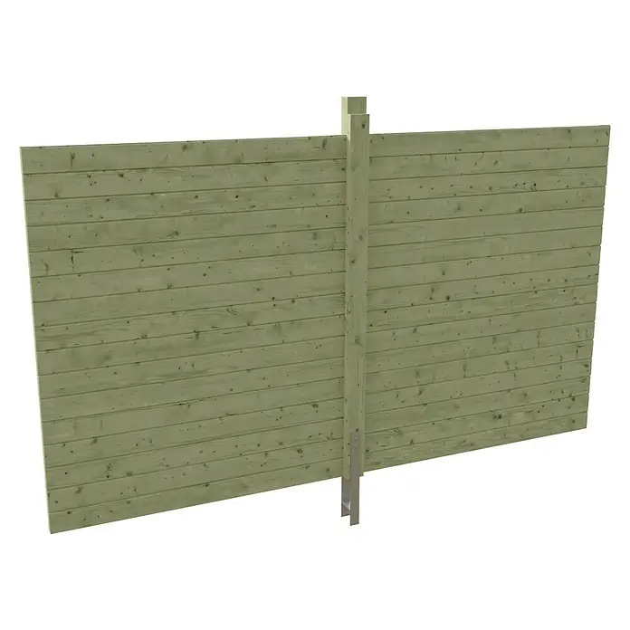SKAN HOLZ Rückwand - L x H: 355 x 200 cm, Grün, Passend für: Skan Holz Carports - Einblick in ein Holzzaun-Element, das Privatsphäre und natürliche Ästhetik für den Garten bietet, mit robusten Pfosten für Stabilität.