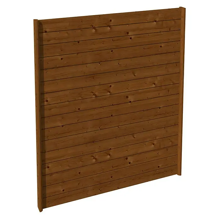 SKAN HOLZ Seitenwand - B x H: 141 mm x 200 cm, Passend für: Skan Holz Carports, Nussbaum - Holzzaun-Element mit horizontaler Bretterstruktur. Robuste Bauweise für Sichtschutz oder Garteneinfriedung, gefertigt aus hochwertigem Holz.