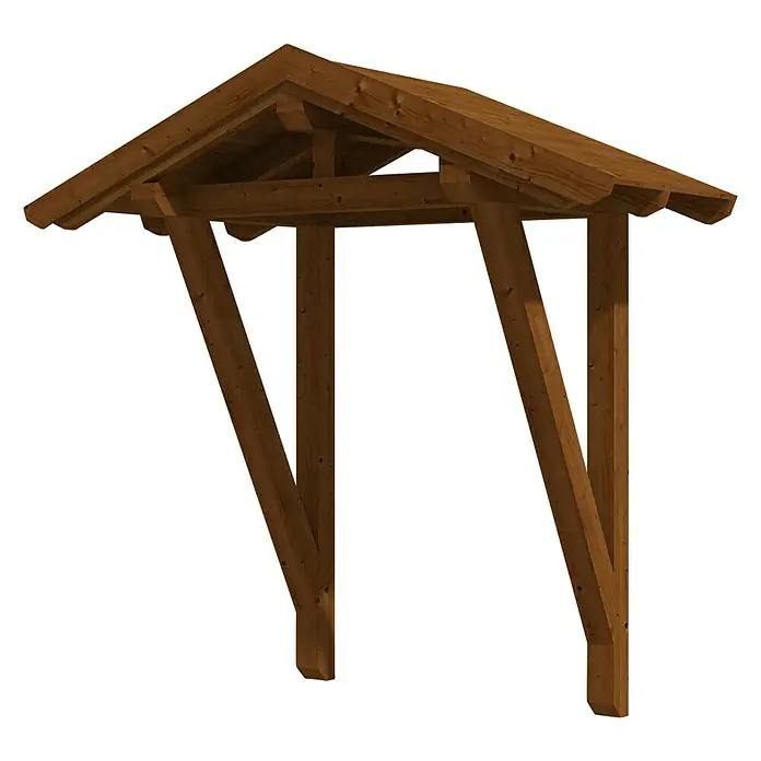 Skan Holz Giebelvordach Siegen 2247 x 116 x 208 cm, Nussbaum