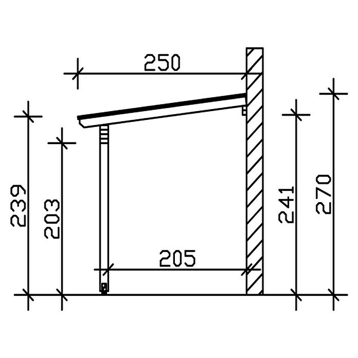 Skan Holz Terrassenüberdachung AnconaL x T: 434 x 250 cm, Polycarbonat, Weiß Sketch