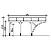 SKAN HOLZ Carport Eifel (Außenmaß inkl. Dachüberstand (B x T): 3 x 5,41 m, Einzelcarport, Nussbaum) | BAUHAUS