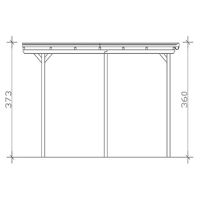 Skan Holz Carport EmslandAußenmaß inkl. Dachüberstand (B x T): 4,04 x 6,04 m, Einzelcarport, Carport geeignet für: Caravans, Natur