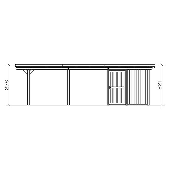 Skan Holz Carport Dach: m, inkl. x Aluminium-Dachplatten, x BAUHAUS Mit Schiefergrau, Emsland Abstellraum) Einzelcarport, 8,46 T): | Materialspezifizierung (B Dachüberstand (Außenmaß 3,54