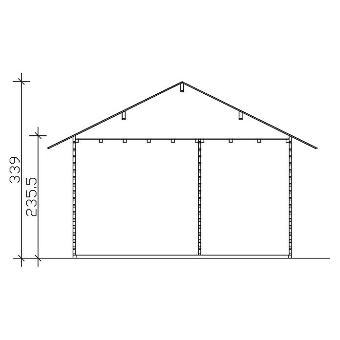 Skan Holz Gartenhaus Esbjerg 2B x T: 520 x 660 cm, Holz, 23,52 m², Wandstärke: 45 mm Sketch