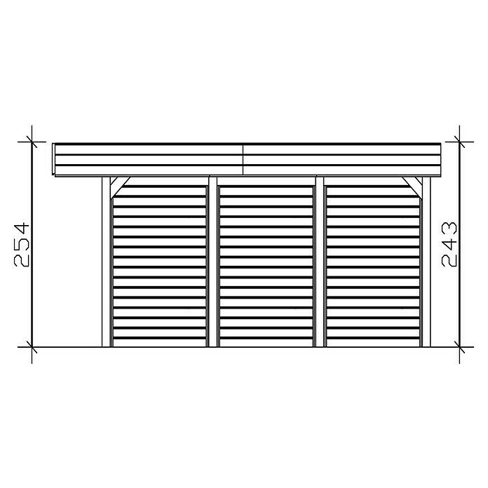 Skan Holz Doppelcarport FrieslandB x T: 557 x 555 cm, Einfahrtshöhe: 221 cm, Grün, Mit Seitenwänden & Rückwand Sketch