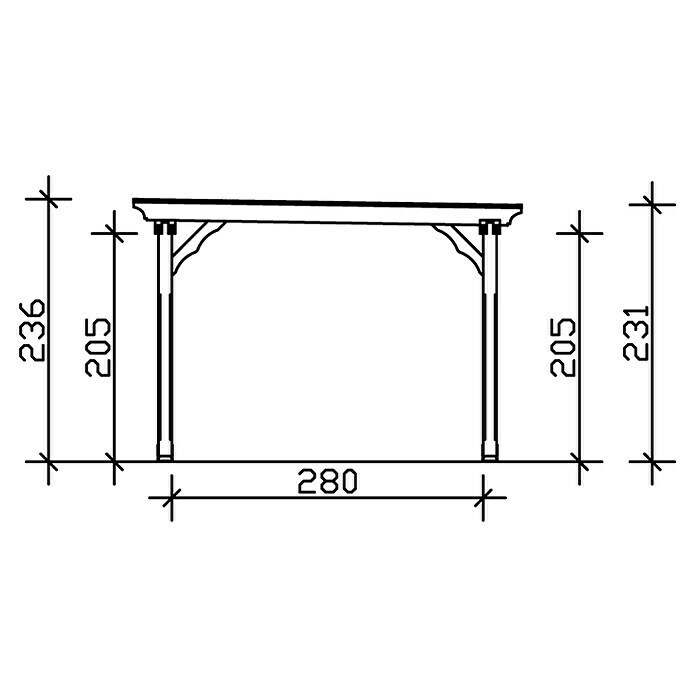 Skan Holz Pavillon MarseilleL x B: 350 x 327 cm, Natur Sketch