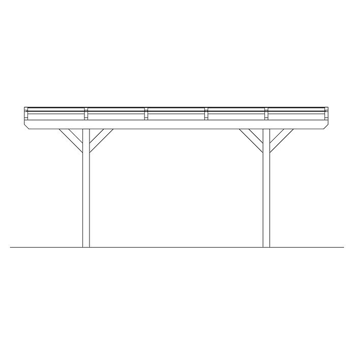 Skan Holz Doppelcarport OdenwaldL x B: 541 x 640 cm, Einfahrtshöhe: 220 cm, Schiefergrau Sketch