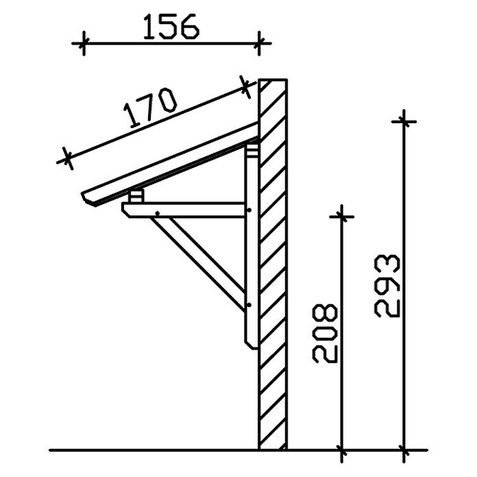 Skan Holz Vordach Paderborn 1B x H: 242 x 208 cm, Natur Sketch