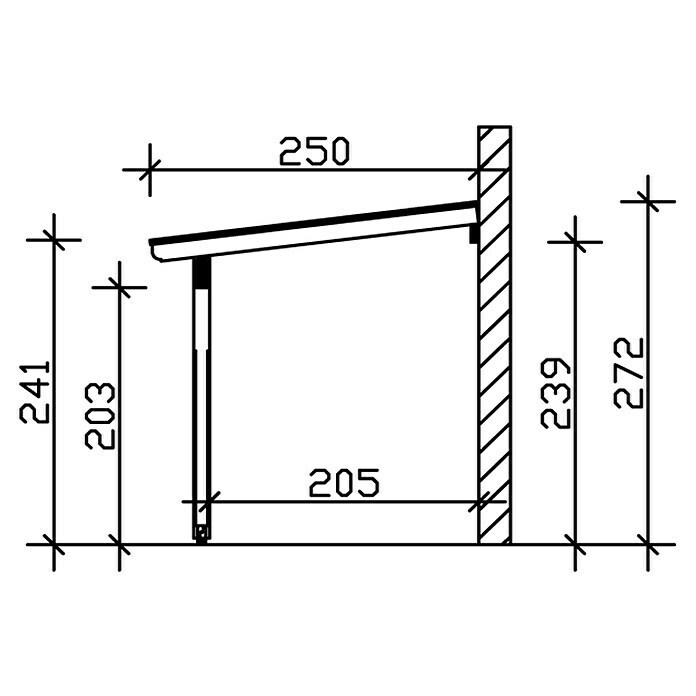 Skan Holz Terrassenüberdachung RavennaL x T: 434 x 250 cm, Polycarbonat, Natur Sketch