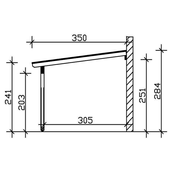 Skan Holz Terrassenüberdachung RavennaL x T: 434 x 350 cm, Polycarbonat, Natur Sketch