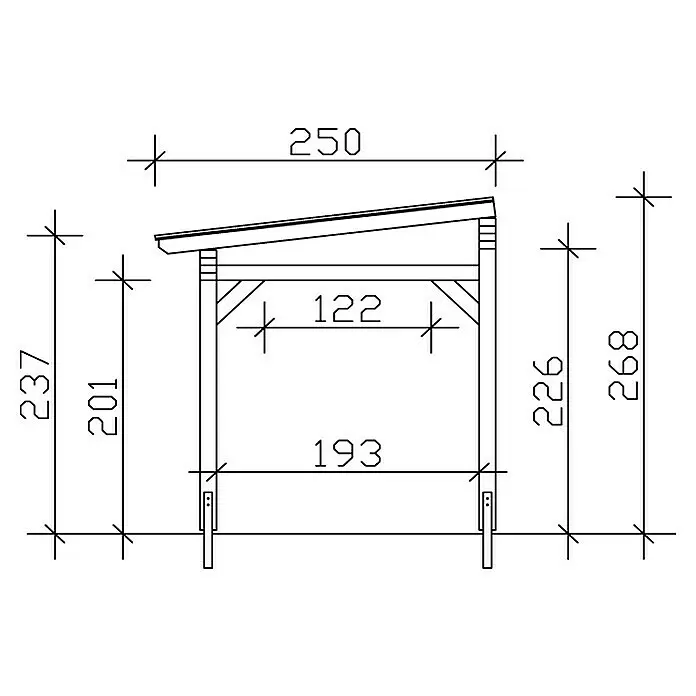 Skan Holz Terrassenüberdachung SanremoB x T: 434 x 250 cm, Schiefergrau, Fichtenholz