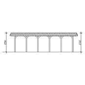 SKAN HOLZ Carport Spreewald (Außenmaß inkl. Dachüberstand (B x T): 5,85 x 8,93 m, Doppelcarport, Grün, Farbe Dach: Rot, Materialspezifizierung Dach: Aluminium-Dachplatten) | BAUHAUS