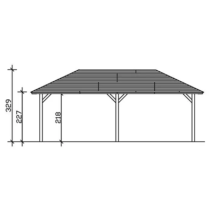 Skan Holz Carport TaunusAußenmaß inkl. Dachüberstand (B x T): 4,39 x 7,86 m, Einzelcarport, Schiefergrau