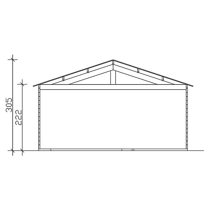 Skan Holz Garage Varberg 2B x T: 500 x 525 cm, Schwedenrot Sketch