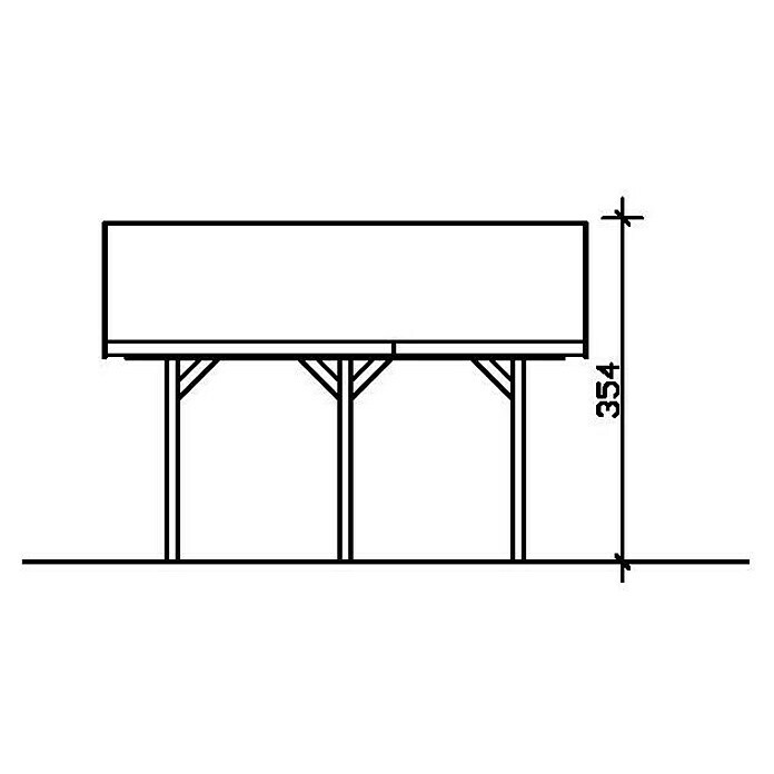 Skan Holz Doppelcarport WallgauL x B: 500 x 620 cm, Einfahrtshöhe: 215 cm, Farbe Dach: Schwarz Sketch