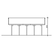 Skan Holz Carport Wallgau (Außenmaß inkl. Dachüberstand (B x T): 6,2 x 7,5 m, Doppelcarport, Nussbaum) | BAUHAUS