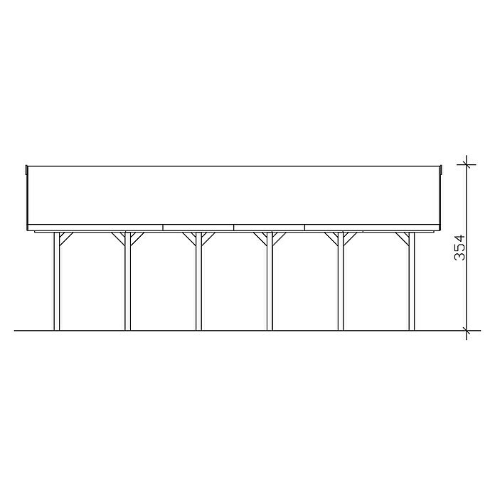 Skan Holz Carport Wallgau (Außenmaß inkl. Dachüberstand (B x T): 6,2 x 9 m, Doppelcarport, Schiefergrau) | BAUHAUS