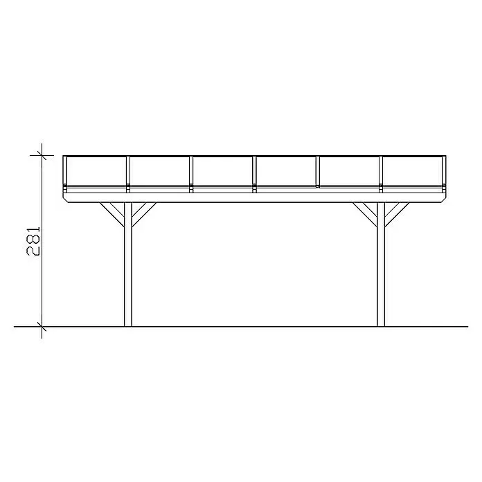 Skan Holz Carport WesterwaldAußenmaß inkl. Dachüberstand (B x T): 3,62 x 6,48 m, Einzelcarport, Nussbaum