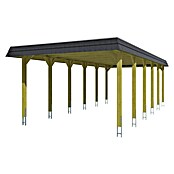 SKAN HOLZ Carport Spreewald (Außenmaß inkl. Dachüberstand (B x T): 3,96 x 8,93 m, Einzelcarport, Grün, Farbe Dach: Aluminium, Aluminium-Dachplatten) | BAUHAUS
