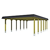 SKAN HOLZ Carport Spreewald (Außenmaß inkl. Dachüberstand (B x T): 5,85 x 8,93 m, Doppelcarport, Grün, Farbe Dach: Aluminium, Dachschalung mit EPDM-Folie) | BAUHAUS