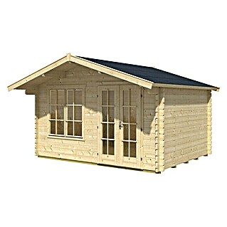 Skan Holz Gartenhaus Stavanger 1 (Außenmaß inkl. Dachüberstand (B x T): 420 x 400 cm, Holz, Natur)
