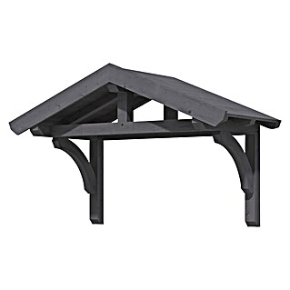SKAN HOLZ Giebelvordach Stettin 1 (180 x 80 x 208 cm, Schiefergrau)