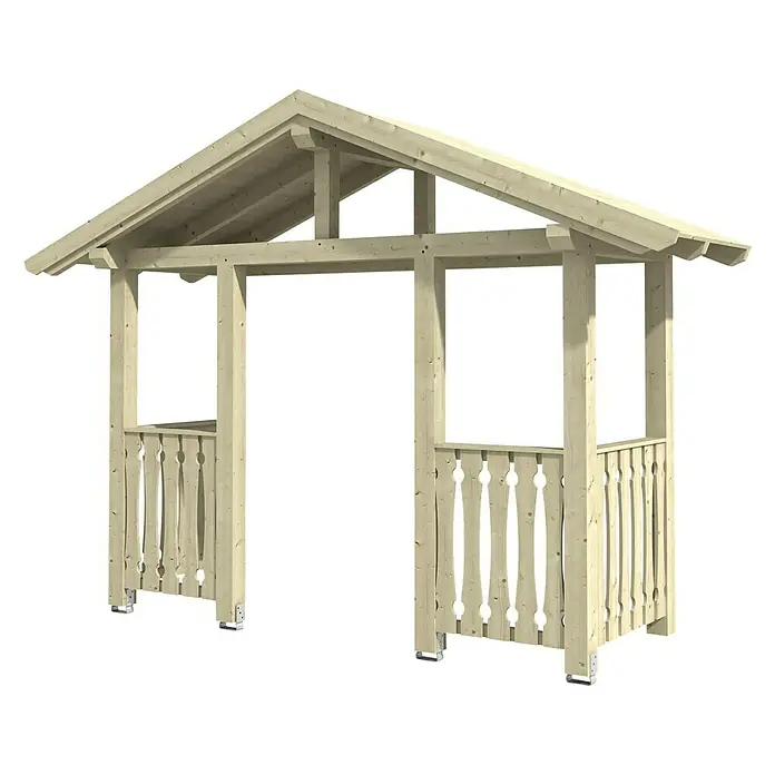 Skan Holz Giebelvordach Stralsund 6360 x 139 x 208 cm, Natur