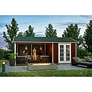 Skan Holz Gartenhaus Tilburg (Außenmaß inkl. Dachüberstand (B x T): 653 x 420 cm, Holz, Schwedenrot)