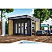 SKAN HOLZ Gartenhaus Tokio 2 (Außenmaß inkl. Dachüberstand (B x T): 340 x 440 cm, Holz, Schiefergrau, 11,56 m², Doppelschalig) | BAUHAUS