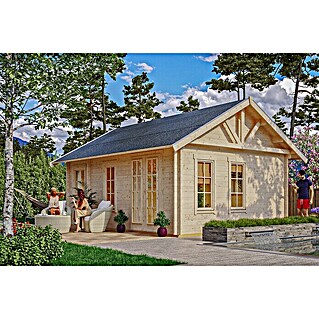 Skan Holz Gartenhaus Toronto 2 (Außenmaß inkl. Dachüberstand (B x T): 500 x 640 cm, Holz, Natur, 23,52 m², Dachschalung & Dachlattung)