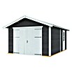 SKAN HOLZ Garage Varberg 1 (Außenmaß inkl. Dachüberstand (B x T): 410 x 585 cm, Grau) | BAUHAUS