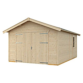 Skan Holz Garage Varberg 1 (Außenmaß inkl. Dachüberstand (B x T): 410 x 585 cm, Natur)