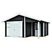 SKAN HOLZ Garage Varberg 2 (Außenmaß inkl. Dachüberstand (B x T): 540 x 585 cm, Schiefergrau) | BAUHAUS