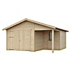 SKAN HOLZ Garage Varberg 2 (Außenmaß inkl. Dachüberstand (B x T): 540 x 585 cm, Unbehandelt Natur) | BAUHAUS