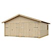 SKAN HOLZ Garage Varberg 3 (Außenmaß inkl. Dachüberstand (B x T): 610 x 585 cm, Unbehandelt Natur) | BAUHAUS