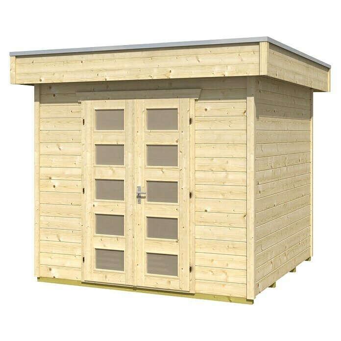 Skan Holz Gartenhaus Venlo 1 (Außenmaß inkl. Dachüberstand (B x T): 290 x 290 cm, Holz, Natur)