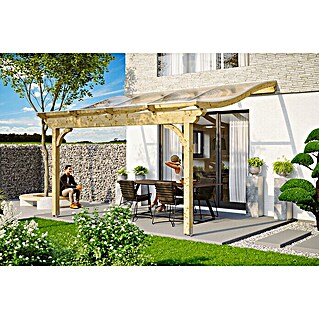 Skan Holz Terrassenüberdachung Verona (B x T: 434 x 289 cm, Natur, Polycarbonat, Transparent)