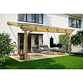 Skan Holz Terrassenüberdachung Verona (B x T: 541 x 389 cm, Natur, Polycarbonat, Transparent)