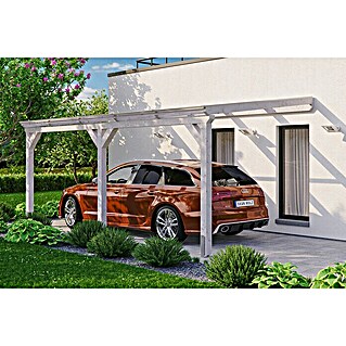 Skan Holz Carport Vogtland (Außenmaß inkl. Dachüberstand (B x T): 3 x 5,41 m, Einzelcarport, Weiß)