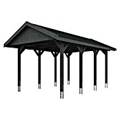 SKAN HOLZ Carport Wallgau (Außenmaß inkl. Dachüberstand (B x T): 3,8 x 6 m, Einzelcarport, Schiefergrau, Farbe Dach: Schwarz, Materialspezifizierung Dach: Fichte, Bitumen) | BAUHAUS