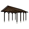 SKAN HOLZ Carport Wallgau (Außenmaß inkl. Dachüberstand (B x T): 4,3 x 6 m, Einzelcarport, Nussbaum, Dachlatten zur Eindeckung mit Dachziegeln) | BAUHAUS