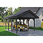 Skan Holz Carport Wallgau (Außenmaß inkl. Dachüberstand (B x T): 4,3 x 6 m, Einzelcarport, Schiefergrau, Dachlatten zur Eindeckung mit Dachziegeln) | BAUHAUS