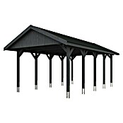 Skan Holz Carport Wallgau (Außenmaß inkl. Dachüberstand (B x T): 4,3 x 7,5 m, Einzelcarport, Schiefergrau, Schwarze Bitumenschindeln) | BAUHAUS